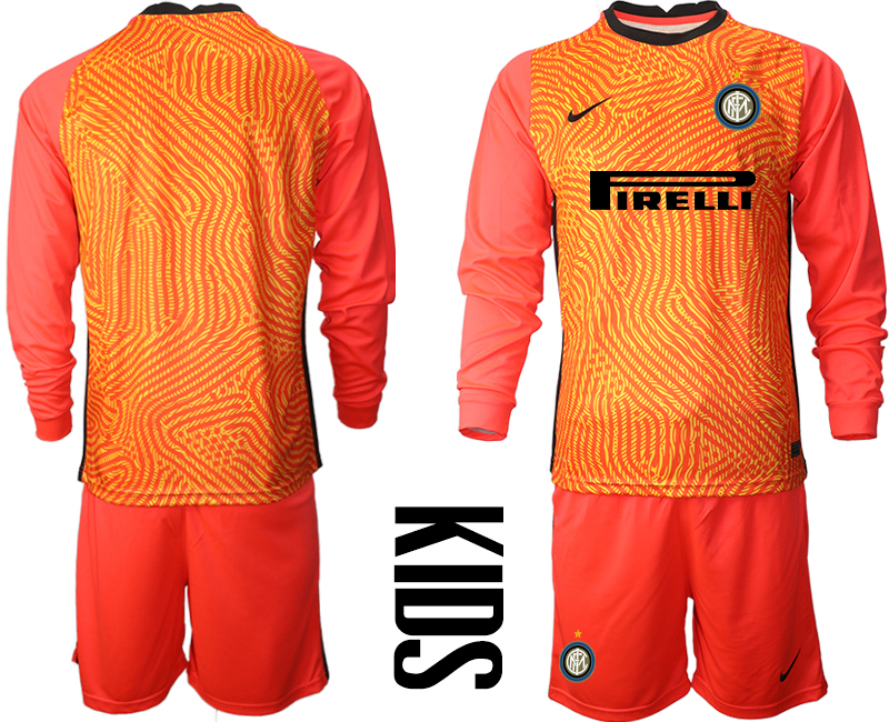 2021 Internazionale red goalkeeper long sleeve youth soccer jerseys->youth soccer jersey->Youth Jersey